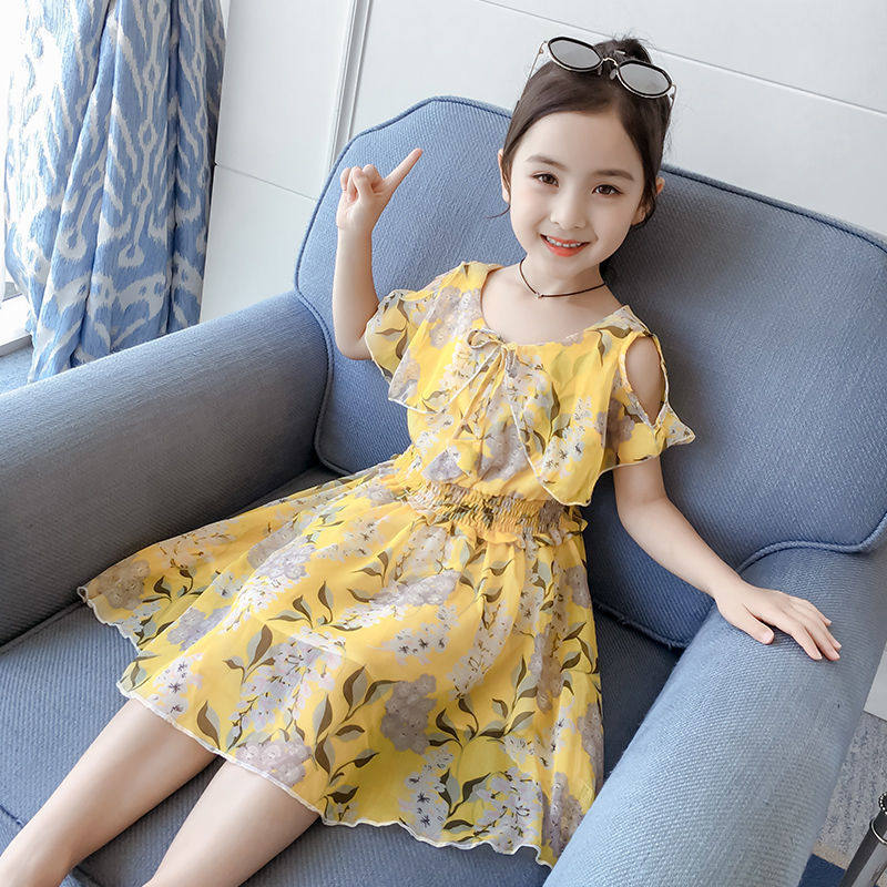 女童2020夏季新款韩版洋气碎花雪纺连衣裙子小女孩短袖宝宝公主裙