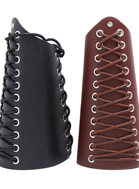 欧美新款摇滚朋克宽皮手链简约蜡线编织皮革护腕手带机车骑行护臂