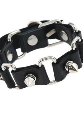 欧美跨境饰品简约新款牛皮手链朋克个性配饰潮流男士机车皮手环