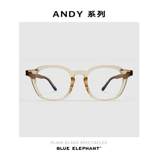 BLUE NCT李楷灿茶色素颜近视眼镜圆框架ANDY系列配镜 ELEPHANT新款
