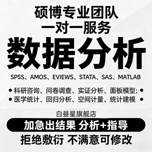 SPSS数据分析统计建模stata实证金融统计matlab建模R经济计量
