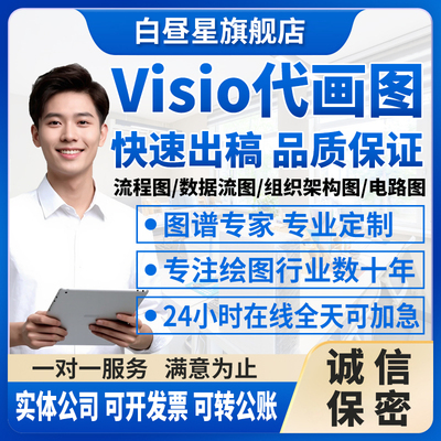 Visio代画流程图鱼骨图组织架构甘特时序技术路线拓扑电路电气图
