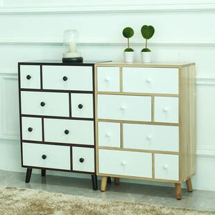 25cm深超薄实木抽屉式多层收纳柜靠墙储物简约现代床头边柜五斗橱