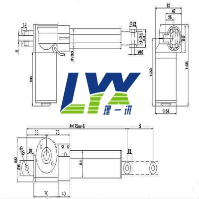 6000N电动推杆k600mm大推力电动推杆12V24V马达控S制推拉升降伸器