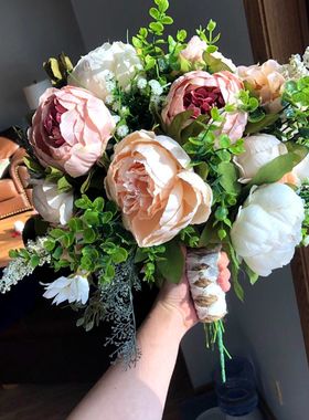 1Bunch European Artificial Peony Flowers Silk Fake Flowers W