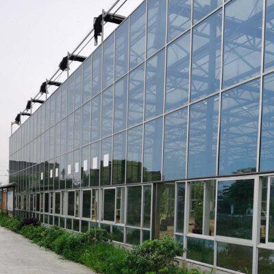 极速新品玻璃温室大棚钢管骨架连栋外遮阳智能MPC花卉水产养殖定