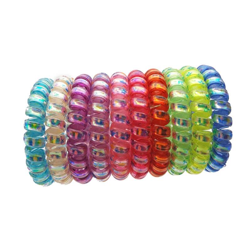 极速10PcsLot Star Print Telephone Wire Line Elasticity Rubb