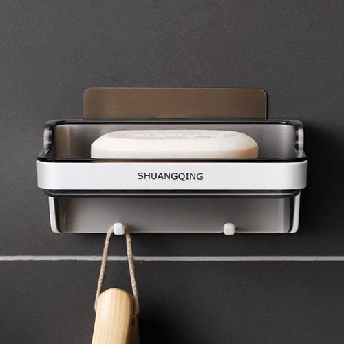 极速香皂盒吸盘壁挂式化妆室免打孔创意沥水皂架大号长方形洗