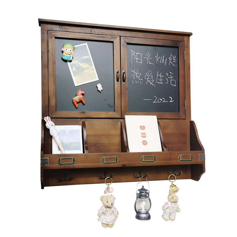 极速工业风复古黑板装饰电表箱遮挡隔板铁艺置物架玄关墙上挂钩留