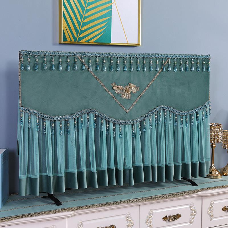 液晶电视机防尘罩2022年新款蕾丝55寸65寸挂式台式电视机套盖巾布