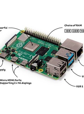 树莓派4代B型RaspberryPi4B8GB/4GB开发板程式设计AI套件Python