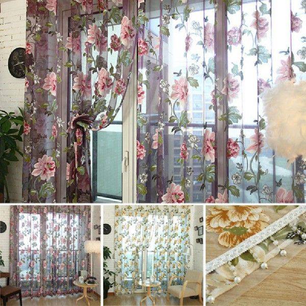 1Pcs European Luxury Window Curtains For Living Room Floral