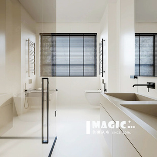 奶油白客厅地板砖侘寂柔光微水泥瓷砖600x1200素色哑光卫生间墙砖