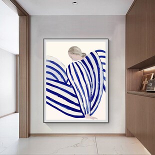 速发风画蒂室抽象人物装饰画小众艺术卧斯挂画玄关落地马壁画