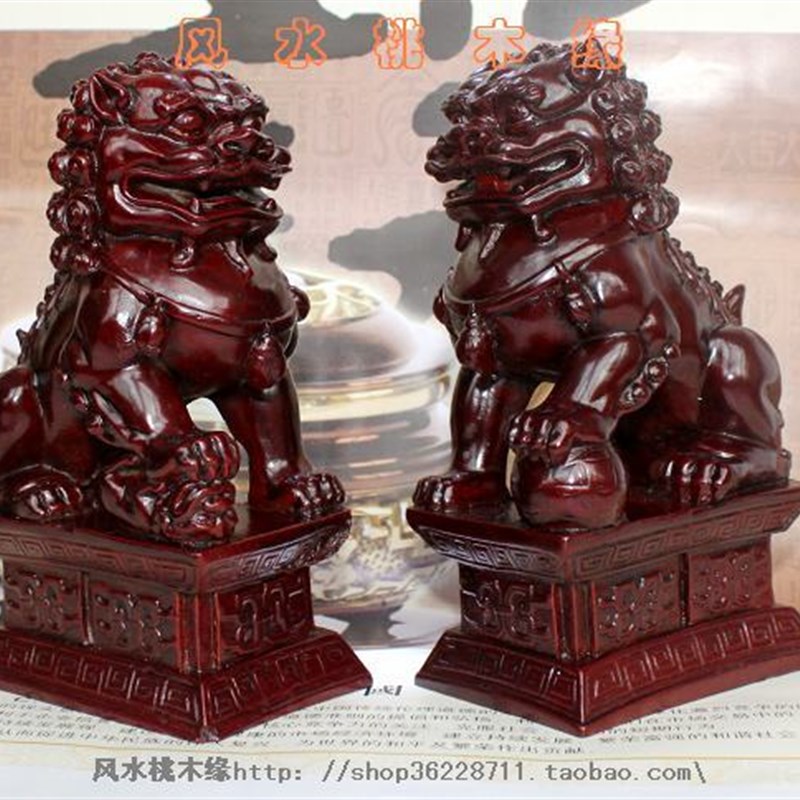 速发体立树脂狮子摆件家居门厅门口饰铺桌面店品北京狮宫门狮一对