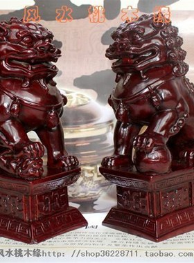 速发体立树脂狮子摆件家居门厅门口饰铺桌面店品北京狮宫门狮一对