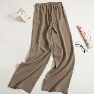 速发特大码00斤夏闲阔腿裤高腰胖妹妹罗子垂感系带直筒宽松休季裤