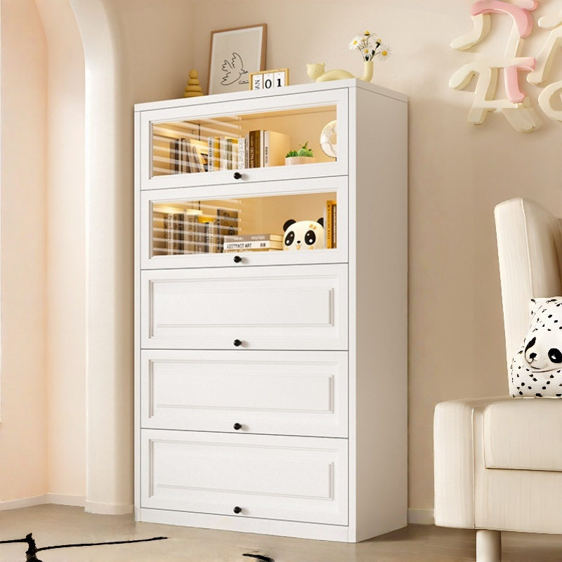 钢制书柜客厅收纳柜落地五斗柜置物柜阳台铁皮柜子卧室靠墙储物柜