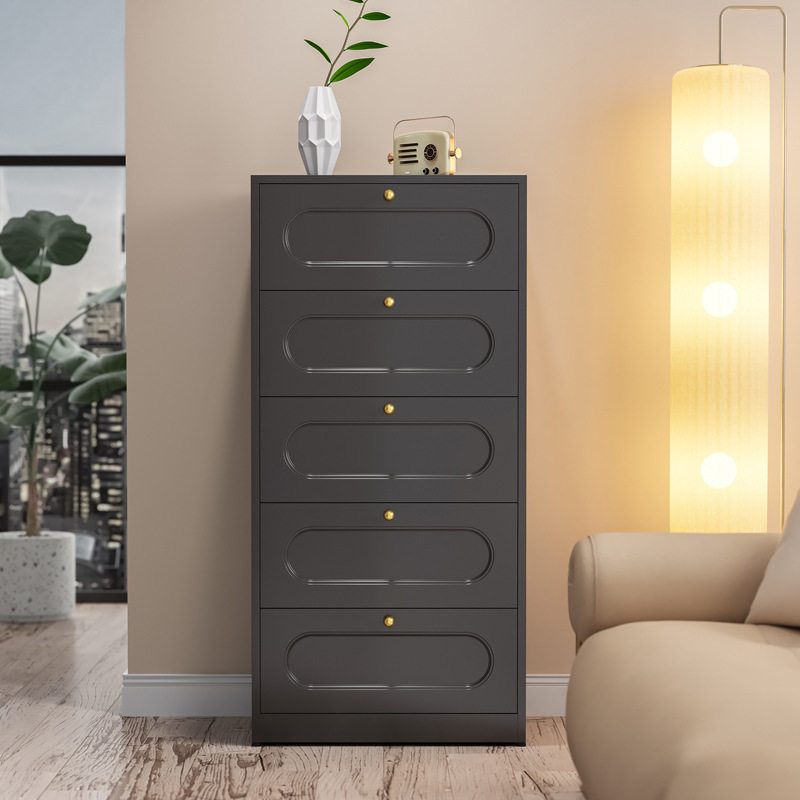 铁艺五斗柜卧室床头钢制收纳柜客厅整理柜现代简约多层抽屉储物柜
