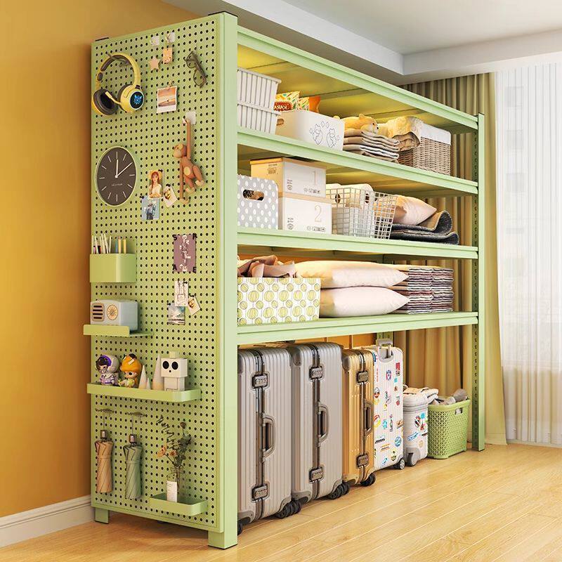 下空式置物架货架钢制阳台杂物间家用落地多层行李箱上方收纳架子
