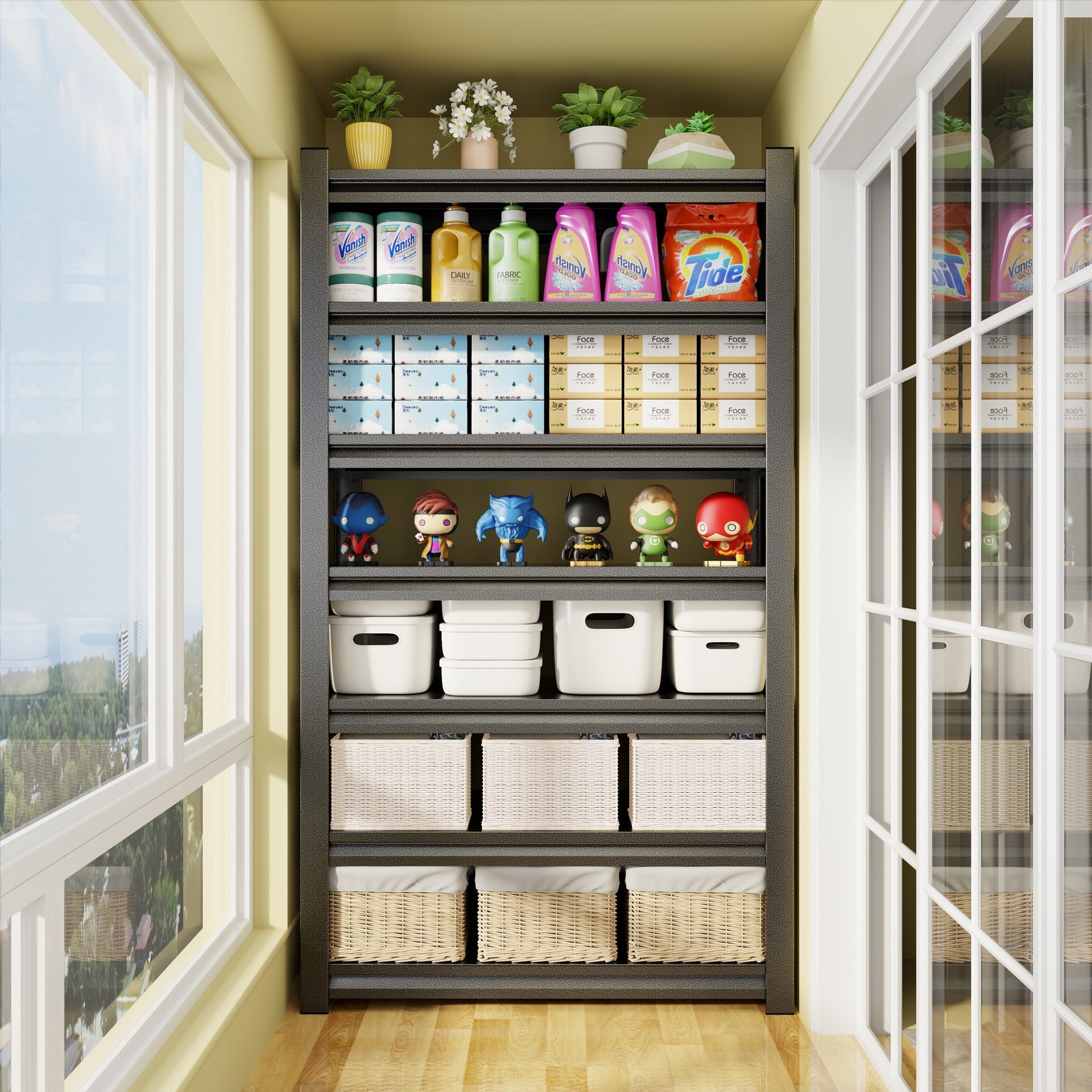 阳台置物架多层储物柜家用落地花架收纳架储藏间地下室杂物收纳架,收纳整理,阳台置物架,淘宝优惠券,粉丝福利购,淘宝优惠卷