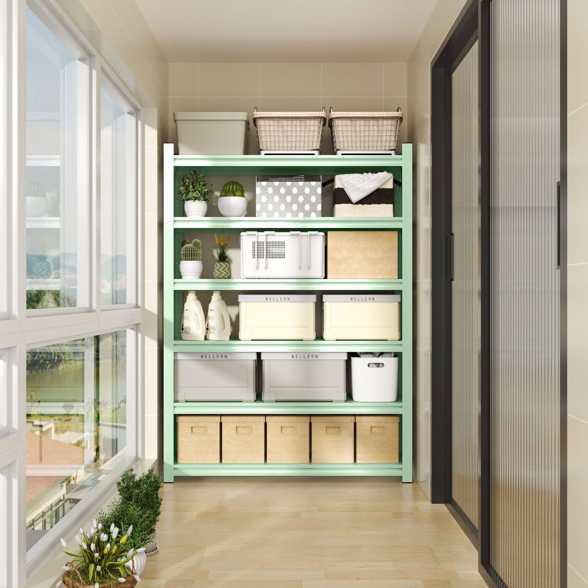 彩色阳台货架阳台收碳钢置物架多层储物柜家用储物间收纳架一体式,珠宝/钻石/翡翠,其他,淘宝优惠券,粉丝福利购,淘宝优惠卷