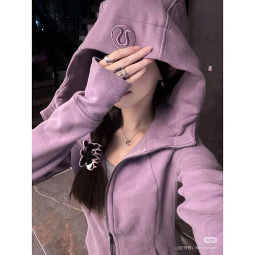 lulu原标同款Scuba卫衣全拉链连帽衫修身卫衣休闲瑜伽上衣外套女