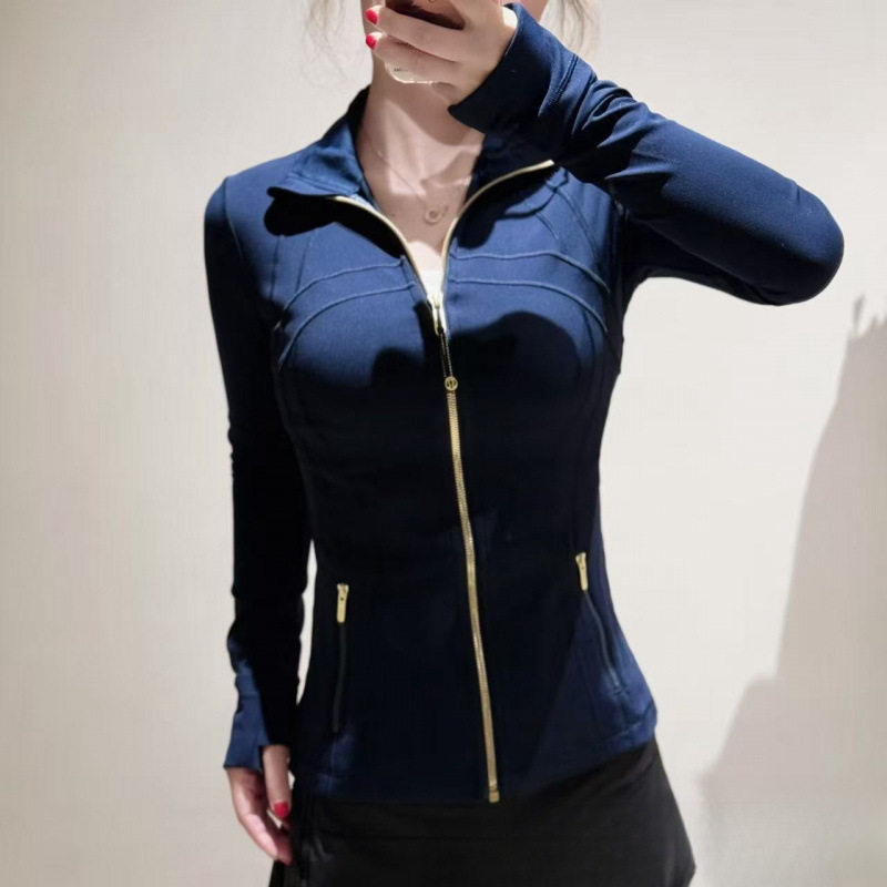 lulu同款Define瑜伽服外套钢印立领女士上衣健身收腰显瘦提臀金标图片
