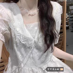 氣質(zhì)時(shí)尚 溫柔風(fēng)蕾絲泡泡袖 連衣裙女2025夏季 新款 高腰顯瘦中長(zhǎng)裙潮