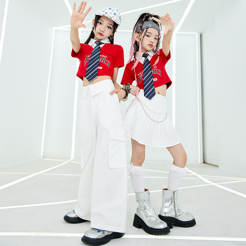 爵士舞服装女童夏季套装嘻哈hiphop时髦儿童炸街舞jazz表演出潮服