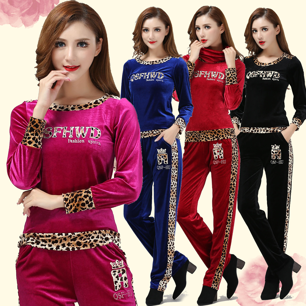 广场舞服装2018年秋季金丝绒健身服套装中老年舞蹈服长袖上衣