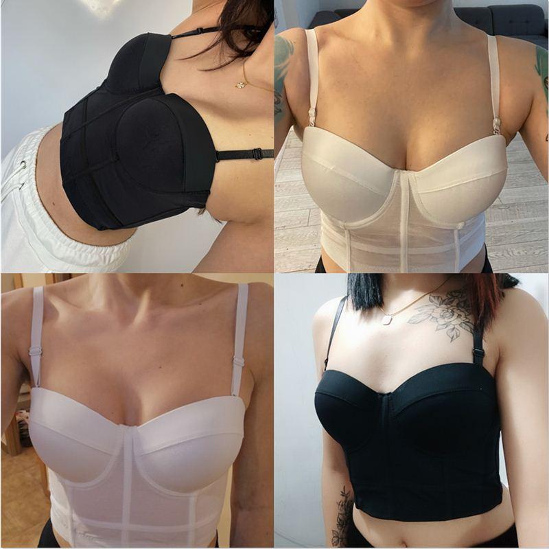 新品Mesh Push Up Bralet Womens Corset Bustier Bra Night Club