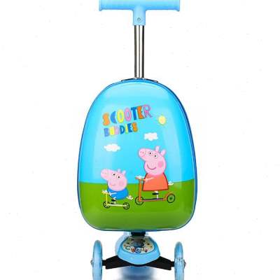 饰页儿童带滑板车行李箱拉杆箱旅行箱男女孩宝宝可坐骑登机箱旅游