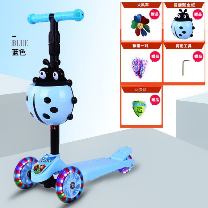 儿童滑板车3轮女幼儿单脚女孩小儿划板车1-2-4-6-9岁男孩手推车到