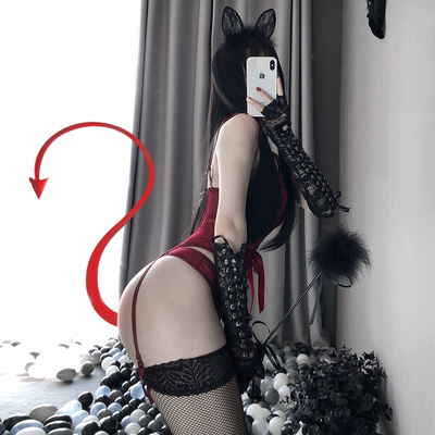 Gothic Anime Lace Corset Underwear Erotic Lingerie Set