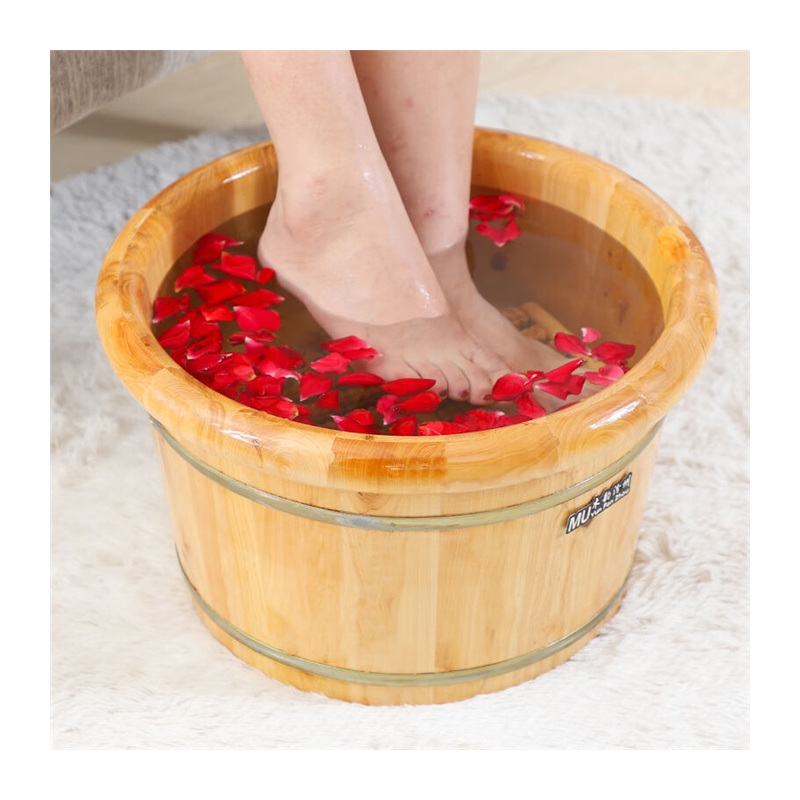 新洗脚盆木桶香柏木足浴桶泡脚木桶保温洗脚盆家用洗足盆实木泡脚