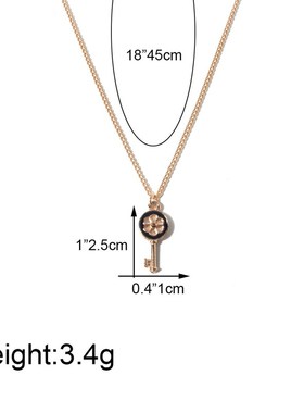 欧美风气质合金黑色钥匙吊坠项链 跨境时尚项链项饰女 F21350