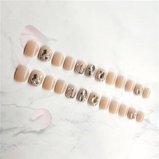 认准抖音(短款)散落星河穿戴美甲爆闪水钻指甲贴片371可拆卸穿