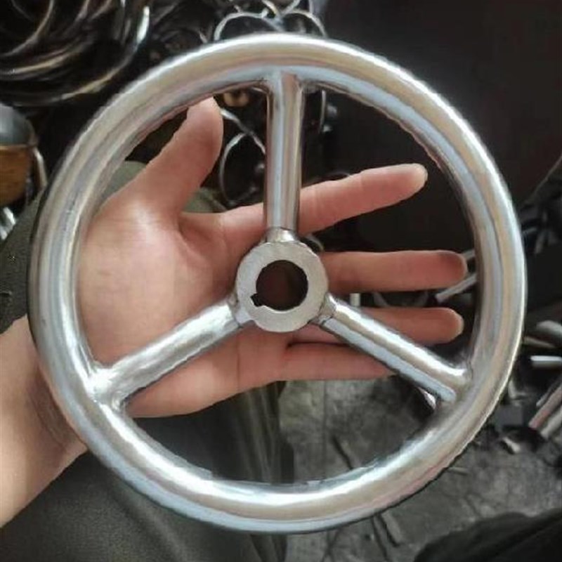 新品不锈钢手轮实心活动焊接折叠设备件扳手O圆边把手螺纹手轮抛