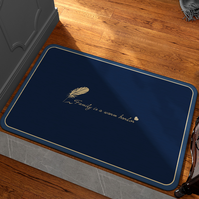 轻奢羽毛款地垫入户门垫进门家用防滑耐脏地毯玄关门口蹭土脚垫子