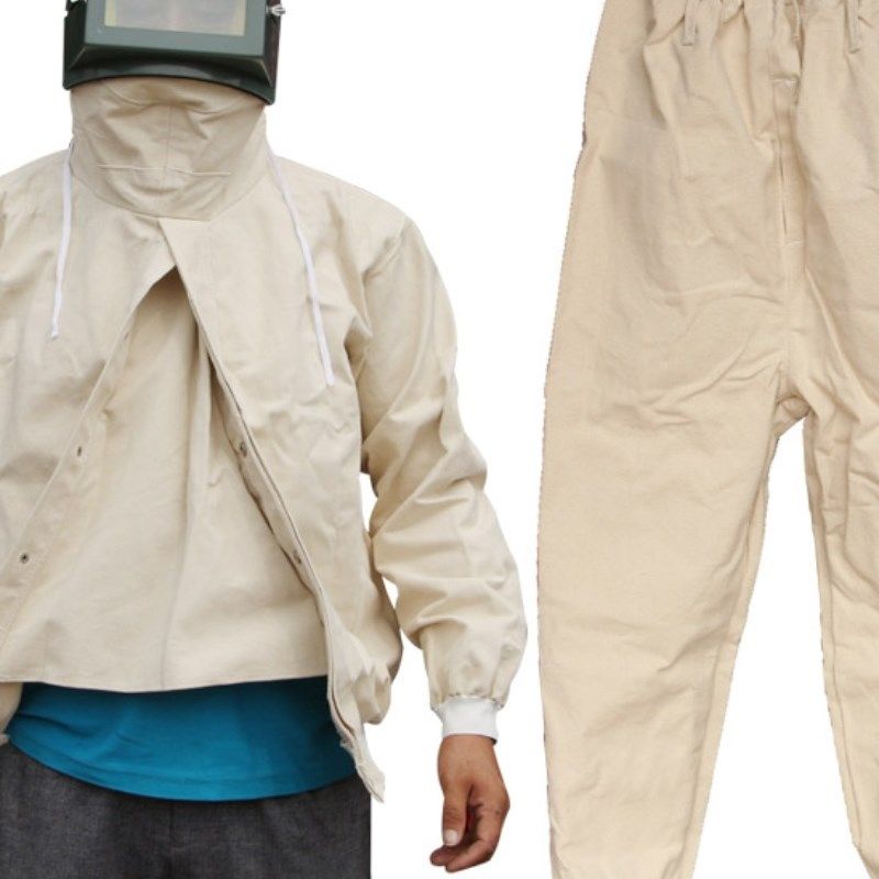 L两件式4*4加厚帆布喷砂服船厂防护衣喷砂帽打砂衣喷涂服油漆服,居家日用,防护服,淘宝优惠券,粉丝福利购,淘宝优惠卷