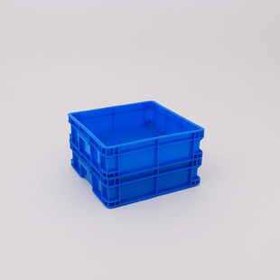 新品正方a型塑料周转箱大四方塑胶原料流转收枘框蓝色储存箱395*3