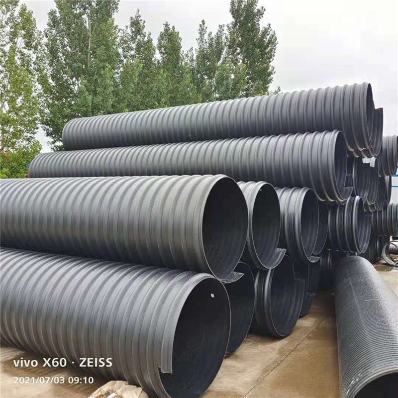 新品厂销促DN300PE钢带增强螺旋波纹管市政工程埋地排水排污管道
