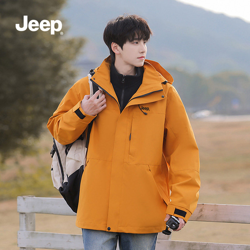 JEEP/吉普冲锋外套情侣冬款户外抓绒防风登山服2025新款男士夹克S,男装,夹克,淘宝优惠券,粉丝福利购,淘宝优惠卷