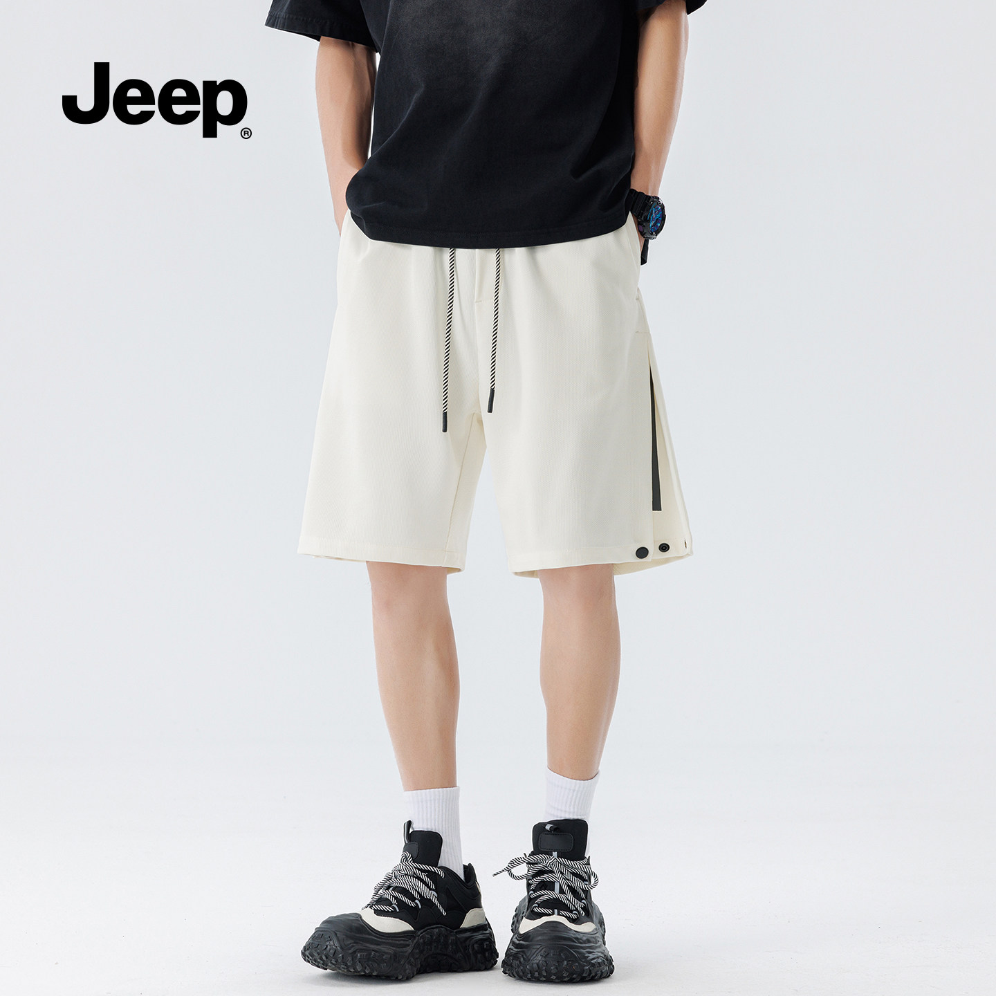 Jeep吉普运动跑步短裤男2026夏薄款休闲宽松直筒男士五分裤健身S