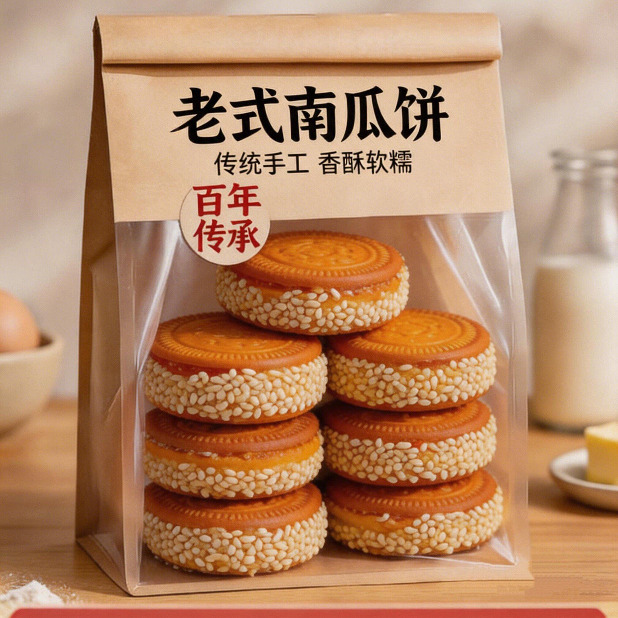 老式南瓜饼正宗江西特产手工制作芝麻传统老式即食小零食早餐小吃