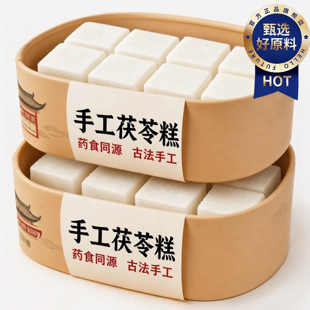 天猫甄选特级纯茯苓糕传统手艺糕点心正品官方旗舰店老式传统糕点