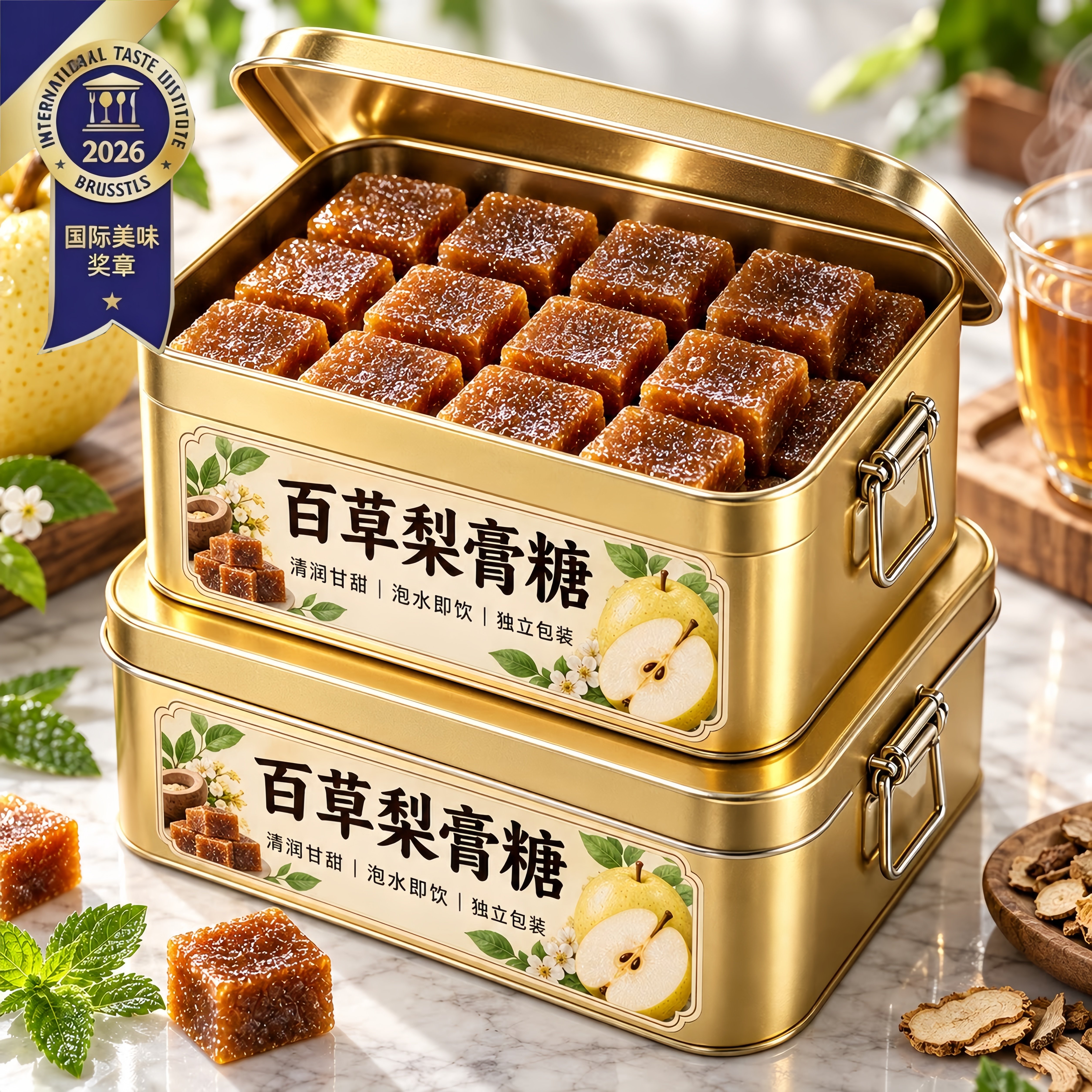 正品百草梨膏糖百草秋梨糖官方旗舰店独立包装手工梨膏草本润喉糖