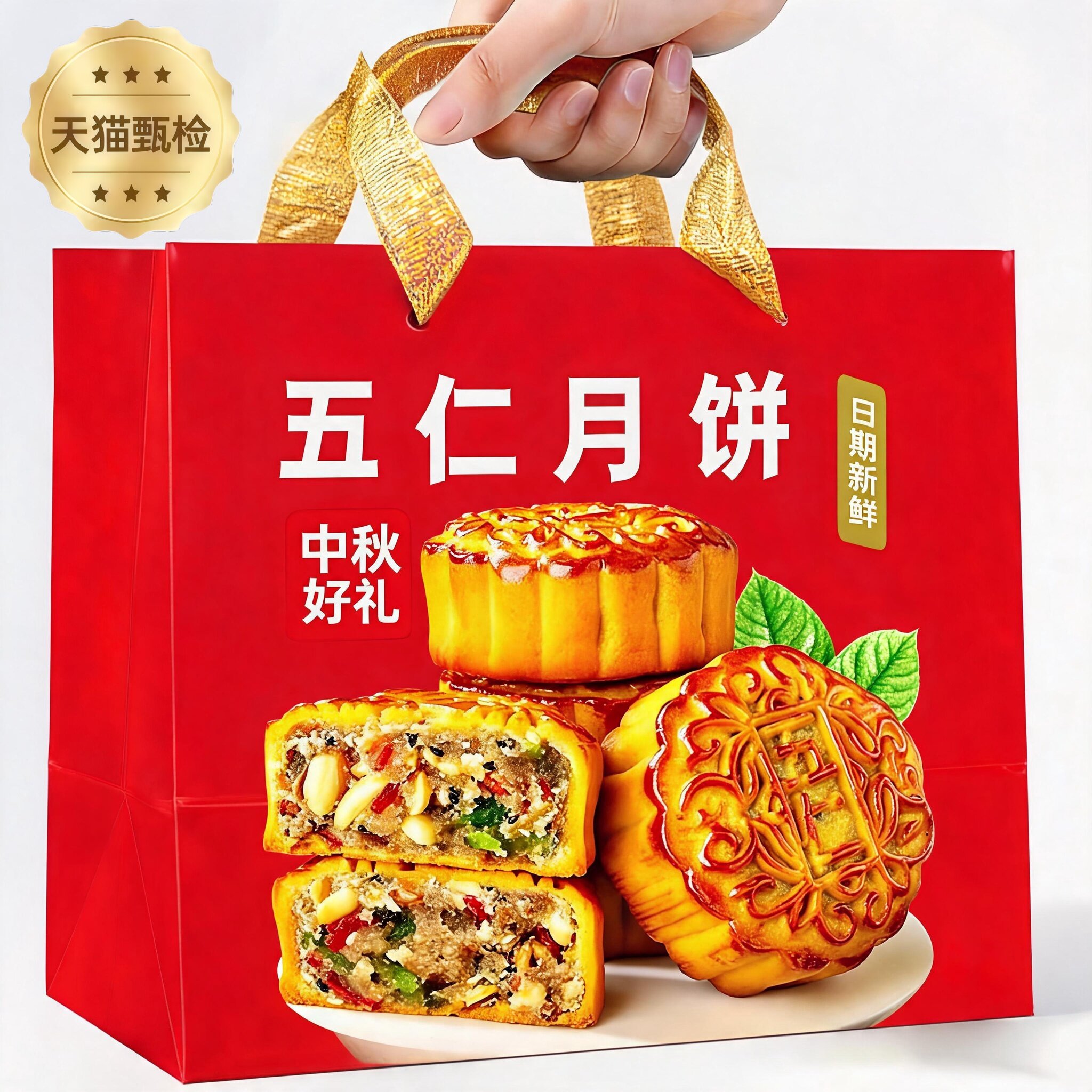 正宗老式五仁月饼月饼礼盒2026新款官方旗舰店中秋节广式糕点手工