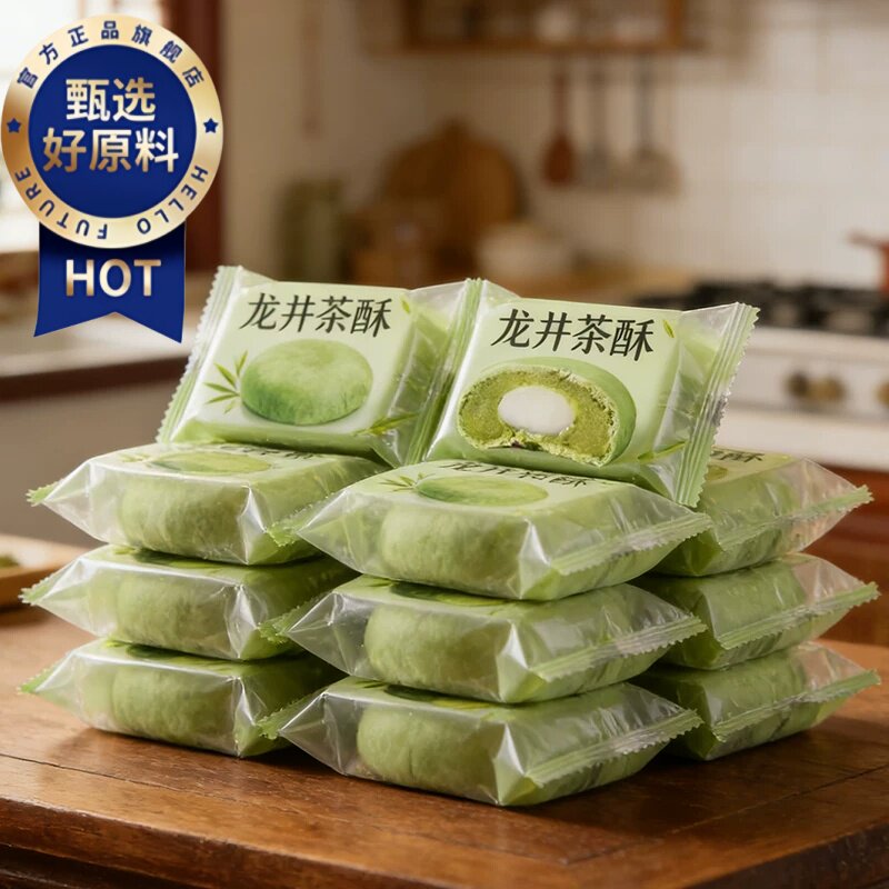 央妈推荐！龙井茶酥解馋零食下午茶杭州特产老式传统糕点美食点心